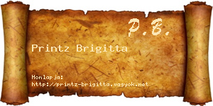 Printz Brigitta névjegykártya